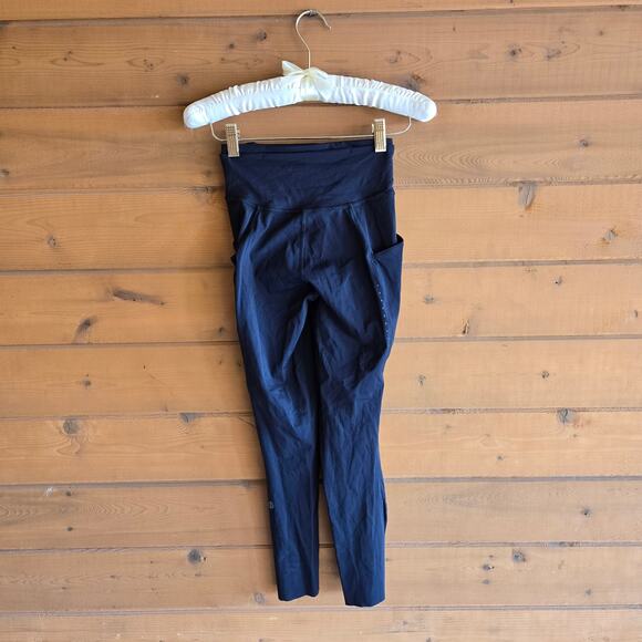 Lululemon Legging Fast and Free High Rise Tight 2 25" Pockets Black Nulux Gym - Picture 3 of 7